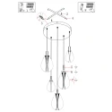 Steinhauer Pendel GLIMSY 5-flammer IP20, sort dæmpbar