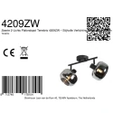wall luminaire TENEBRIS 2 flames E14 IP20, black dimmable