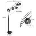 Mexlite Standerlampe TENEBRIS 5-flammer E14 IP20, sort dæmpbar