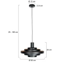 Steinhauer pendant luminaire HALO CIRQUE 1 flame E27 IP20, black dimmable