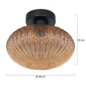 Mexlite Loftlampe AURELIO 1-flamme E27 IP20, sort dæmpbar