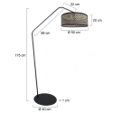 anne light & home floor lamp ZIG-ZAG 1 flame E27 IP20, black dimmable