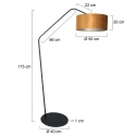 anne light & home floor lamp ZIG-ZAG 1 flame E27 IP20, black dimmable