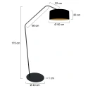 anne light & home floor lamp ZIG-ZAG 1 flame E27 IP20, black dimmable