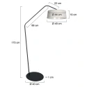 anne light & home floor lamp ZIG-ZAG 1 flame E27 IP20, black dimmable