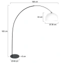 anne light & home arc luminaire CURVE 1 flame E27 IP20, black dimmable