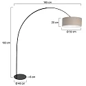 anne light & home Standerlampe CURVE E27 IP20, dæmpbar