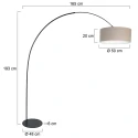 anne light & home arc luminaire CURVE 1 flame E27 IP20, black dimmable