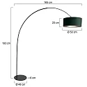 anne light & home Standerlampe CURVE E27 IP20, dæmpbar