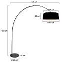 anne light & home Standerlampe CURVE E27 IP20, dæmpbar
