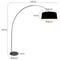 anne light & home arc luminaire CURVE 1 flame E27 IP20, black dimmable