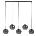 pendant luminaire SFERIO 5 flames E27 IP20, black dimmable