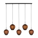 Mexlite Pendel SILURA 5-flammer E27 IP20, sort dæmpbar
