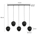 Mexlite Pendel SILURA 5-flammer E27 IP20, sort dæmpbar