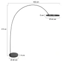 Mexlite floor lamp LUNA-ARC 2 flames IP20, black dimmable