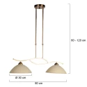Steinhauer Pendel ANTHEA 2-flammer E27 IP20, bronze dæmpbar