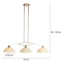 Steinhauer Pendel ANTHEA 3-flammer E27 IP20, bronze dæmpbar