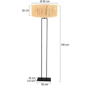 Steinhauer floor lamp STANG 1 flame E27 IP20, black dimmable