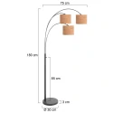 Steinhauer Standerlampe SPARKLED LIGHT E27 IP20, dæmpbar
