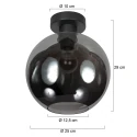Mexlite ceiling luminaire SFERIO 1 flame E27 IP20, black dimmable