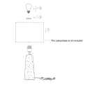 anne light & home Bordlampe TRAVINO 1-flamme, uden skærm E27 IP20, sten dæmpbar