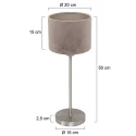 Mexlite table lamp NOOR 1 flame E27 IP20, steel dimmable