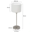 Mexlite table lamp NOOR 1 flame E27 IP20, steel dimmable