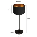 Mexlite Bordlampe NOOR 1-flamme E27 IP20, sort dæmpbar