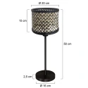Mexlite Bordlampe NOOR 1-flamme E27 IP20, sort dæmpbar