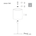 Mexlite Bordlampe NOOR 1-flamme E27 IP20, sort dæmpbar