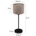 Mexlite Bordlampe NOOR 1-flamme E27 IP20, sort dæmpbar