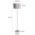 Mexlite floor lamp NOOR 1 flame E27 IP20, steel dimmable