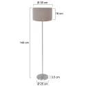 Mexlite Standerlampe NOOR 1-flamme E27 IP20, stål dæmpbar