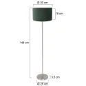 Mexlite Standerlampe NOOR 1-flamme E27 IP20, stål dæmpbar