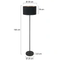 Mexlite Standerlampe NOOR 1-flamme E27 IP20, sort dæmpbar