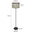 Mexlite Standerlampe NOOR 1-flamme E27 IP20, sort dæmpbar