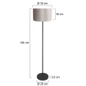 Mexlite Standerlampe NOOR 1-flamme E27 IP20, sort dæmpbar