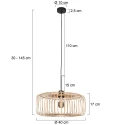 Steinhauer Pendel BREEZA BEACH 1-flamme E27 IP20, sort dæmpbar