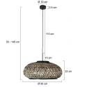 Steinhauer Pendel NOX LIGHT 1-flamme E27 IP20, sort dæmpbar