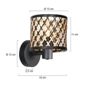 Mexlite Væglampe SUMBA 1-flamme E14 IP20, sort dæmpbar