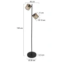 Mexlite Standerlampe SUMBA 2-flammer E14 IP20, sort dæmpbar
