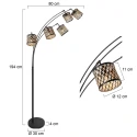 Mexlite Standerlampe SUMBA 5-flammer E14 IP20, sort dæmpbar