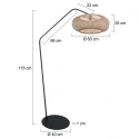 anne light & home floor lamp ZIG-ZAG 1 flame E27 IP20, black dimmable