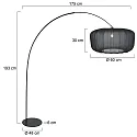 anne light & home Standerlampe CURVE E27 IP20, dæmpbar