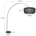 anne light & home Buelampe CURVE 1-flamme E27 IP20, sort dæmpbar