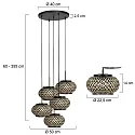 Mexlite pendant luminaire HALOSWAP E27 IP20, dimmable