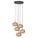 Pendel ROPEX 5-flammer E27 IP20, sort dæmpbar