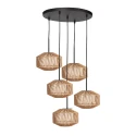 anne light & home Pendel ROPEX 5-flammer E27 IP20, sort dæmpbar