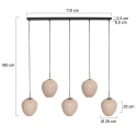 Mexlite Pendel BREEZA BEACH 5-flammer E27 IP20, sort dæmpbar
