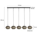 Mexlite Pendel NOX LIGHT 5-flammer E27 IP20, sort dæmpbar